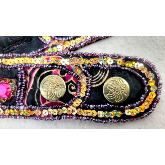 Vintage Ibisco Beaded Belt Boho Sequin Jewel India Statement Festival L main image 7